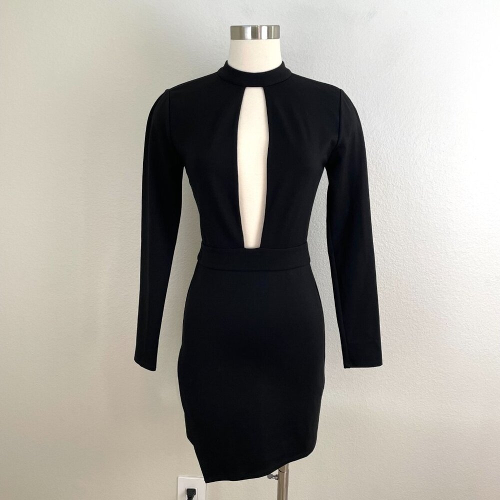 NEW NBD X‎ NAVEN Black Cutout Long Sleeve Cocktail Dress Bodycon Mini